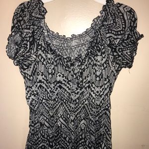 Off The Shoulder Black And White Blouse